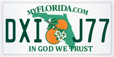 FL license plate DXIJ77