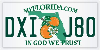 FL license plate DXIJ80