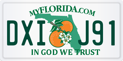 FL license plate DXIJ91