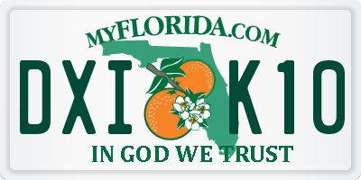 FL license plate DXIK10