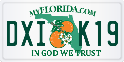 FL license plate DXIK19