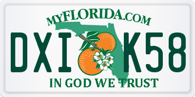 FL license plate DXIK58