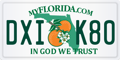 FL license plate DXIK80