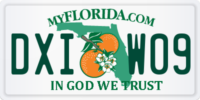 FL license plate DXIW09