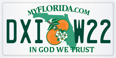 FL license plate DXIW22