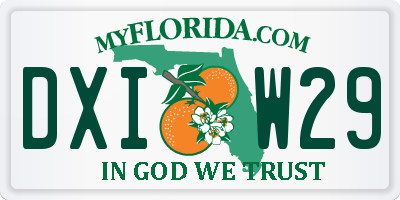 FL license plate DXIW29