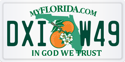 FL license plate DXIW49