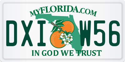 FL license plate DXIW56