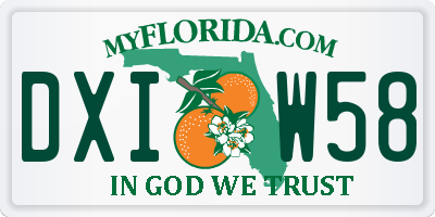 FL license plate DXIW58