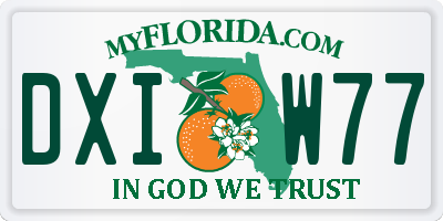 FL license plate DXIW77