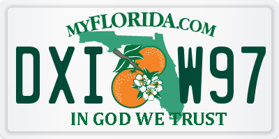FL license plate DXIW97