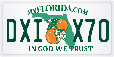 FL license plate DXIX70