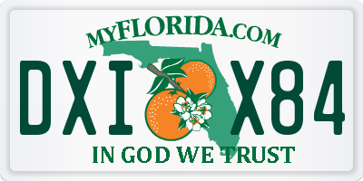 FL license plate DXIX84