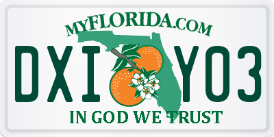FL license plate DXIY03