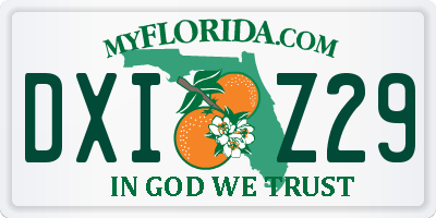 FL license plate DXIZ29