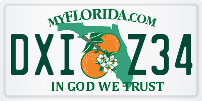 FL license plate DXIZ34