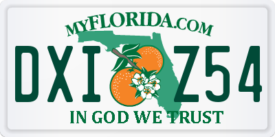 FL license plate DXIZ54