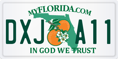 FL license plate DXJA11