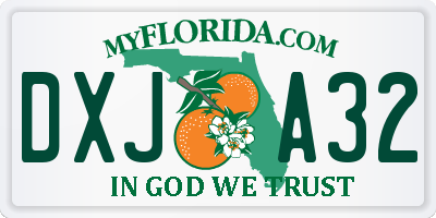 FL license plate DXJA32