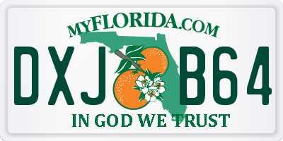FL license plate DXJB64