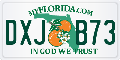 FL license plate DXJB73