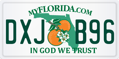FL license plate DXJB96