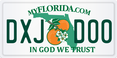 FL license plate DXJD00