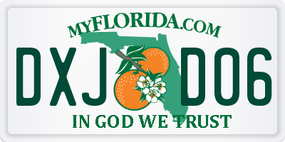 FL license plate DXJD06
