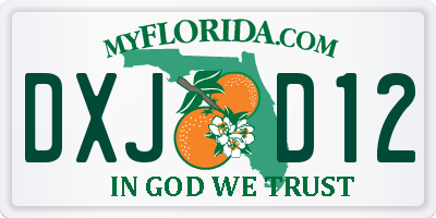 FL license plate DXJD12