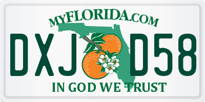 FL license plate DXJD58