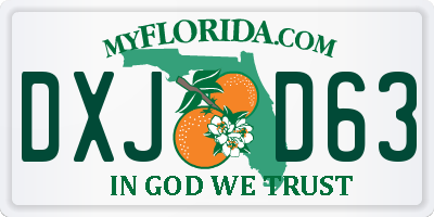 FL license plate DXJD63