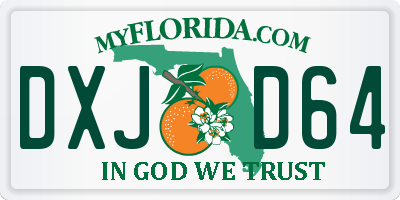 FL license plate DXJD64