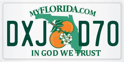 FL license plate DXJD70