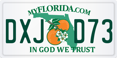 FL license plate DXJD73