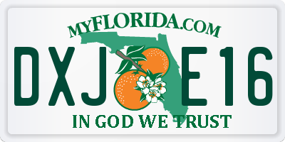 FL license plate DXJE16