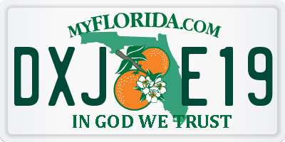 FL license plate DXJE19