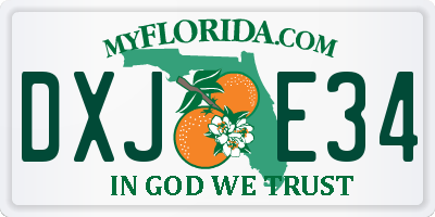 FL license plate DXJE34