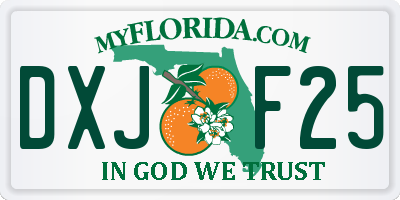 FL license plate DXJF25