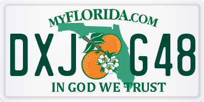 FL license plate DXJG48