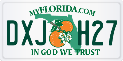 FL license plate DXJH27