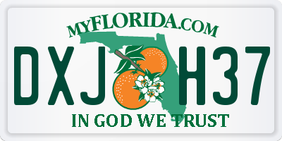 FL license plate DXJH37