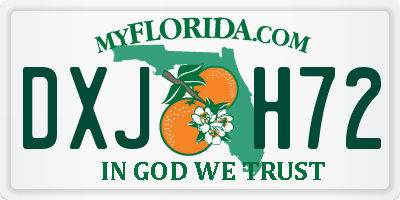 FL license plate DXJH72