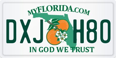 FL license plate DXJH80