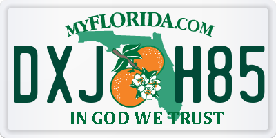 FL license plate DXJH85