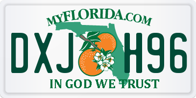 FL license plate DXJH96
