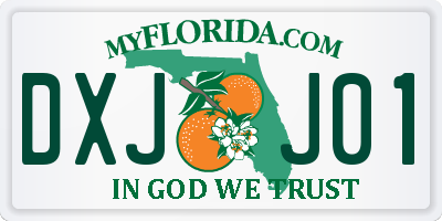 FL license plate DXJJ01