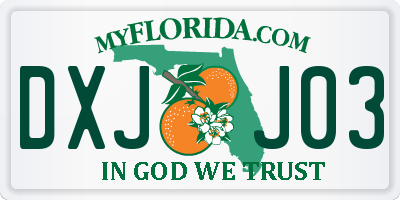 FL license plate DXJJ03