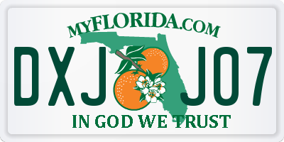 FL license plate DXJJ07