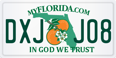 FL license plate DXJJ08