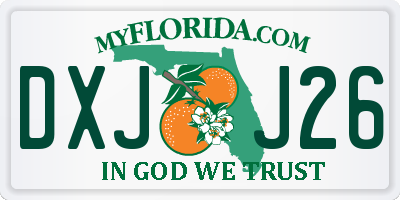 FL license plate DXJJ26